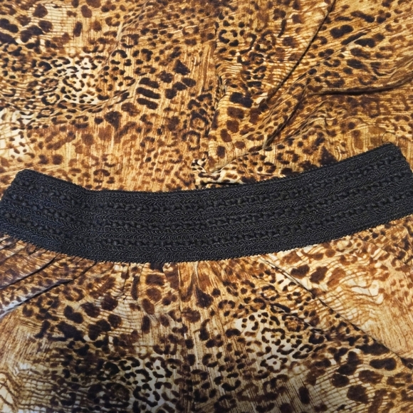 Robert Louis Leopard Print Wide Leg Palazzo Flowy Pants Stretch Waist Women's XL - Picture 4 of 9